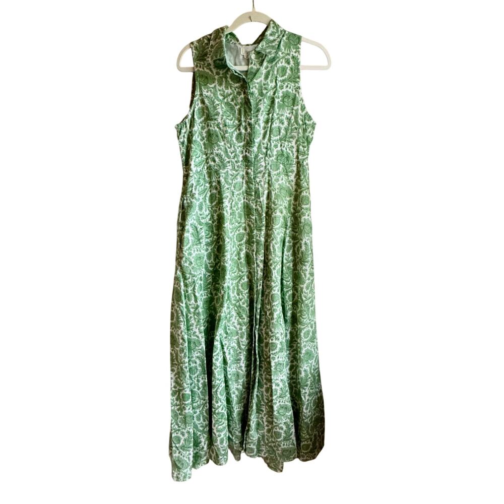 Livro | Micro Green Floral Maxi Shirtdress Dress | Small